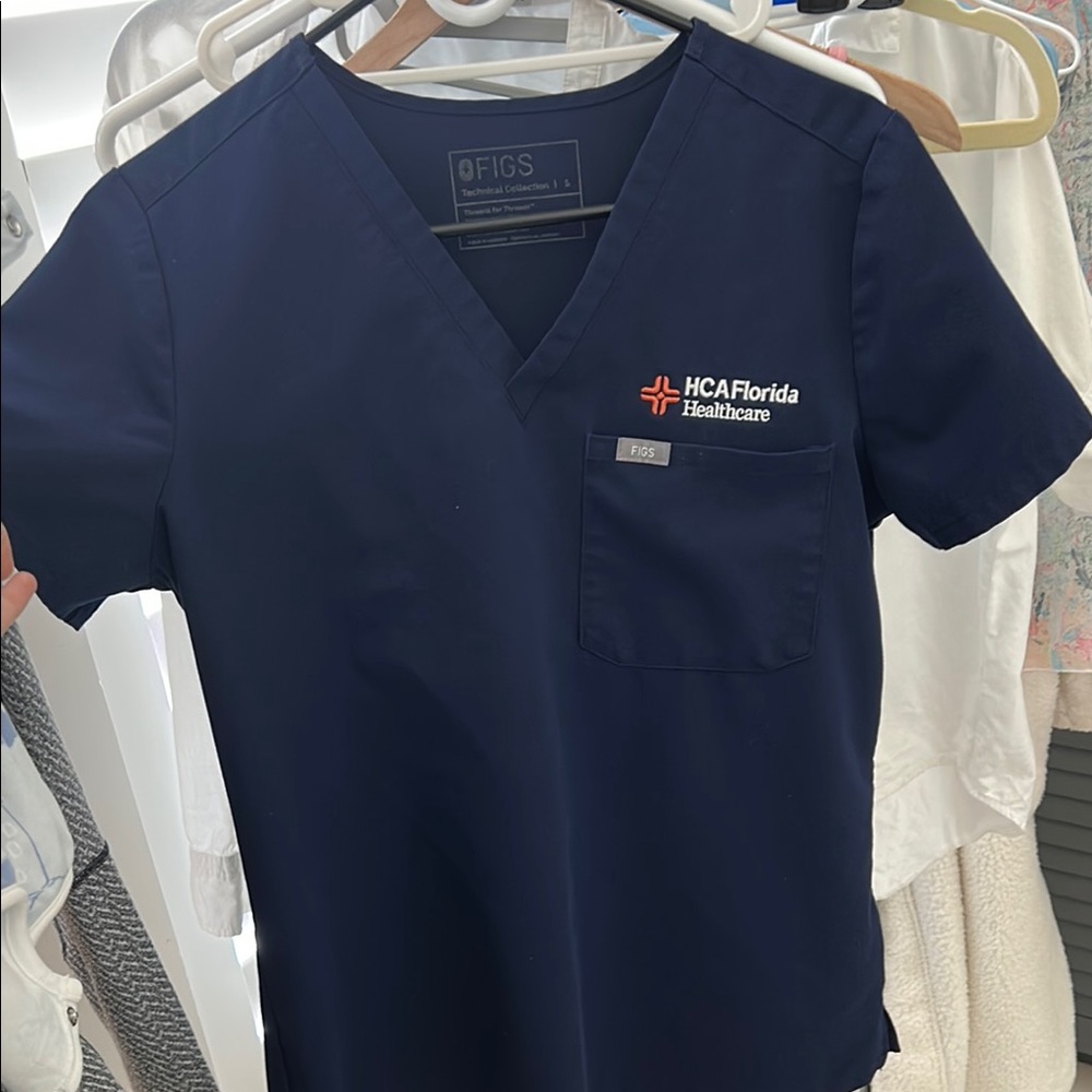 FIGS Navy Blue Scrub Top